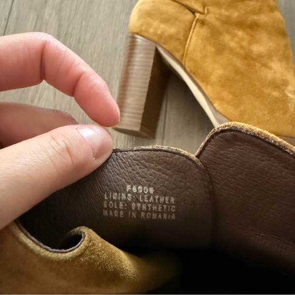 J. Crew Tan Brown Suede Leather Ankle Heel Booties - Picture 10 of 10